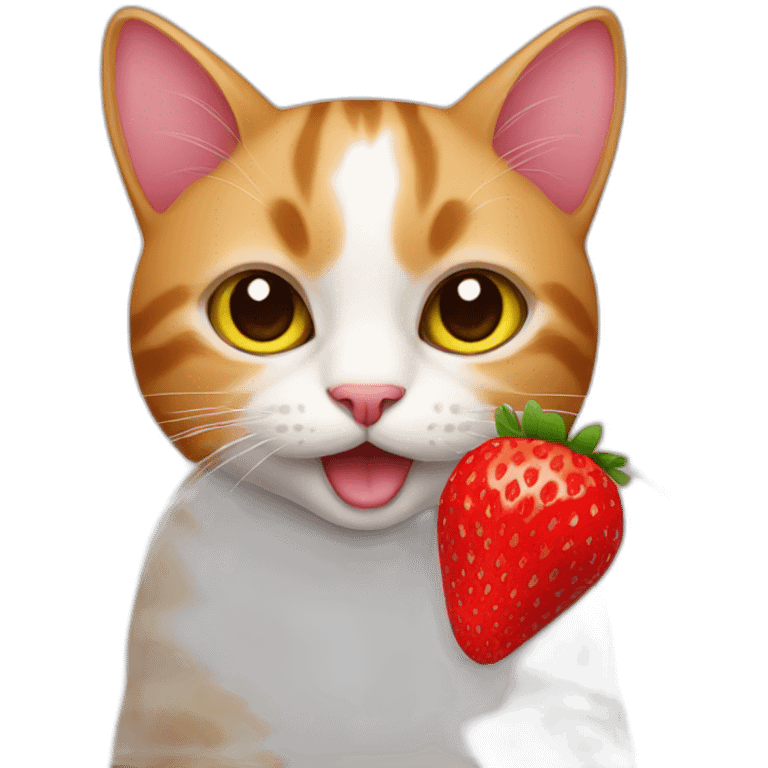 Cat with strawberry emoji