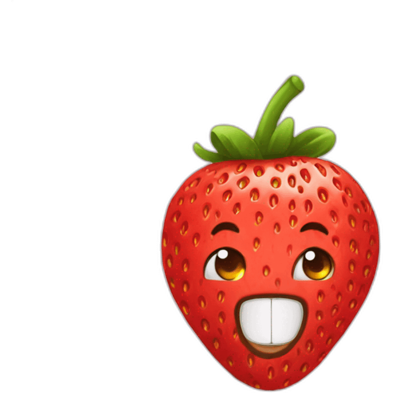 chat avec une fraise emoji