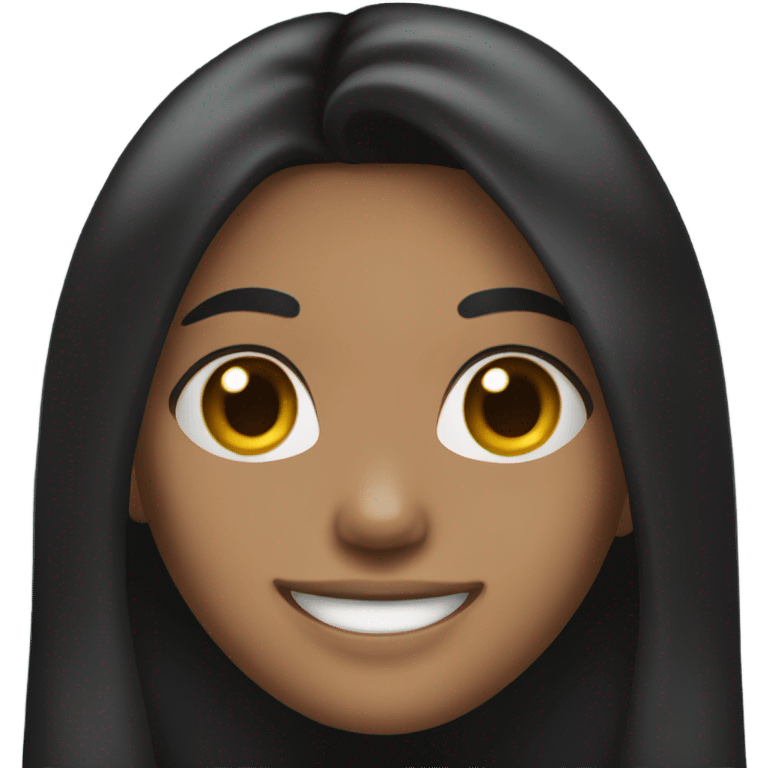 smiling girl with black hair emoji