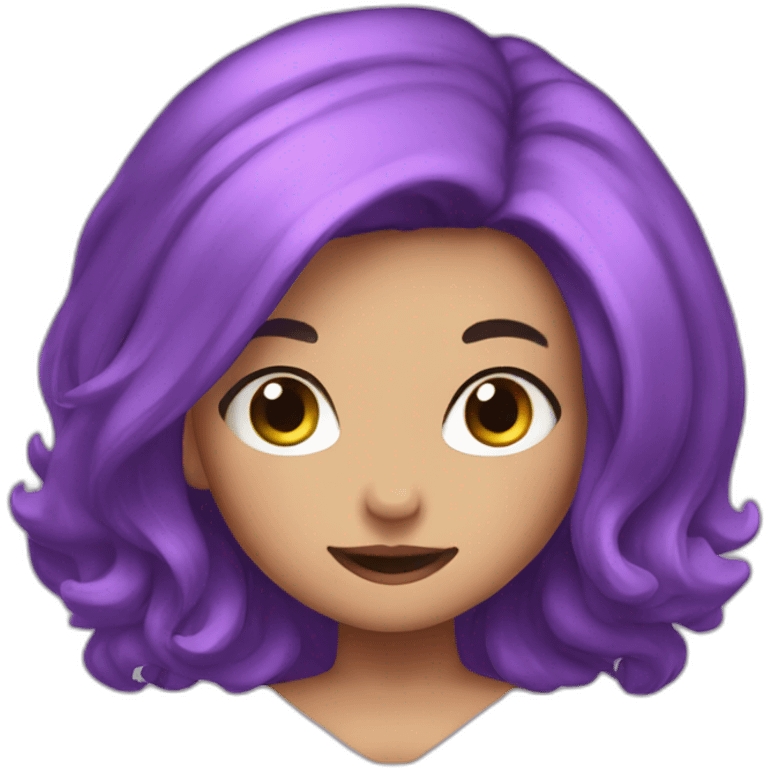 Cute witch purple hair exercising emoji