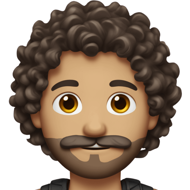 White Boy with dark brown medium length wavy curly hair and a beard and mustache and the prettiest brown eyes you’ve ever seen  emoji