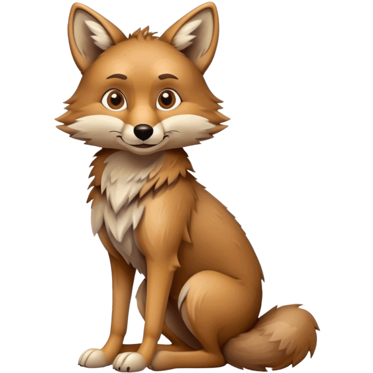 Coyote, Disney-style, full body sitting  emoji