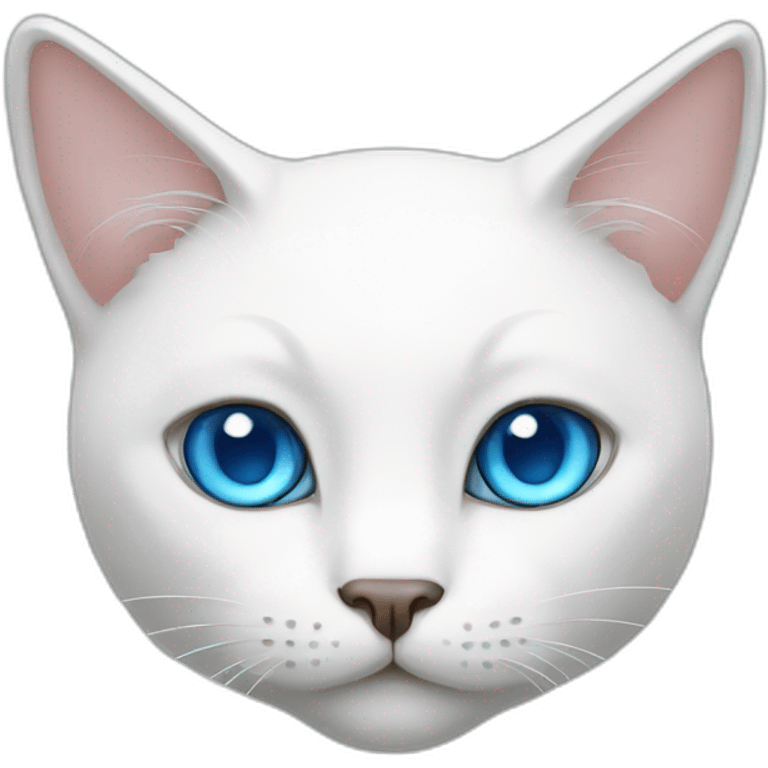 White cat with horns blue eyes emoji