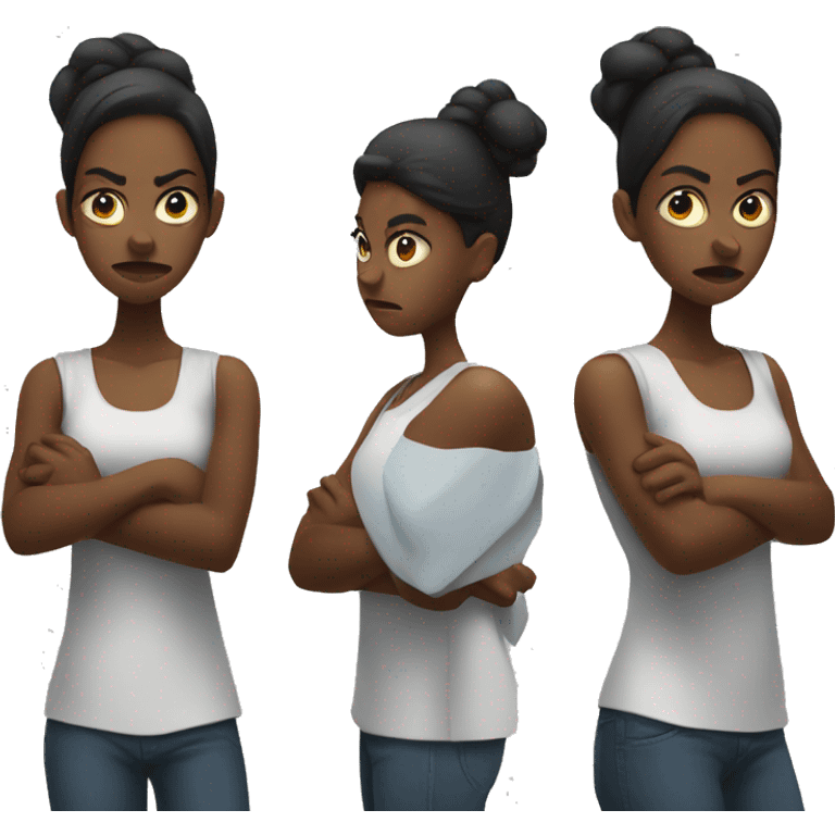 angry arms crossed black woman emoji