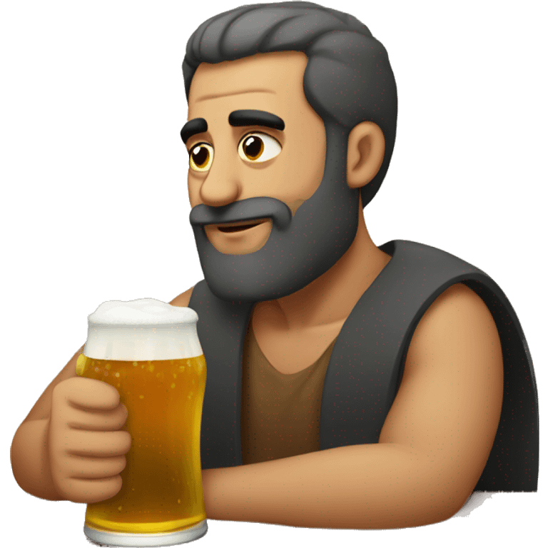 an armenian man drinking beer  emoji