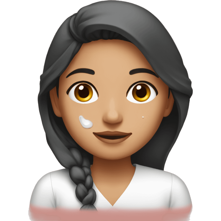 Pakistani girl doing skincare emoji