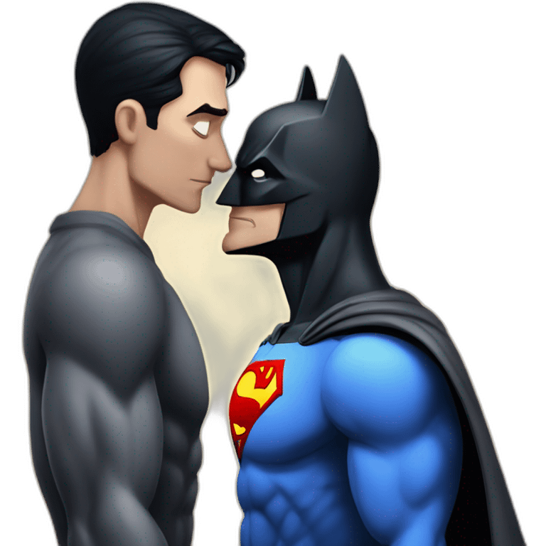 Superman kissing Batman emoji