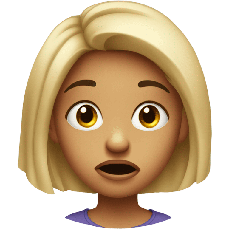 Girl with grimace emoji