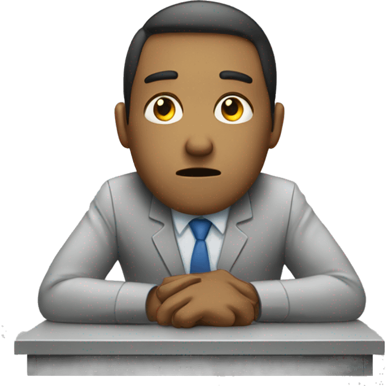 Exhausted desk worker emoji