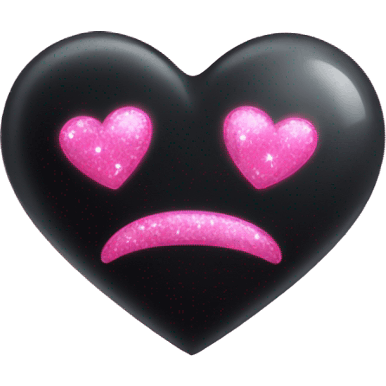 Black heart with pink sparkles emoji