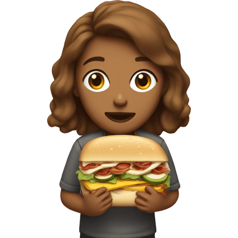 Picture of me eating subway sandwich  emoji