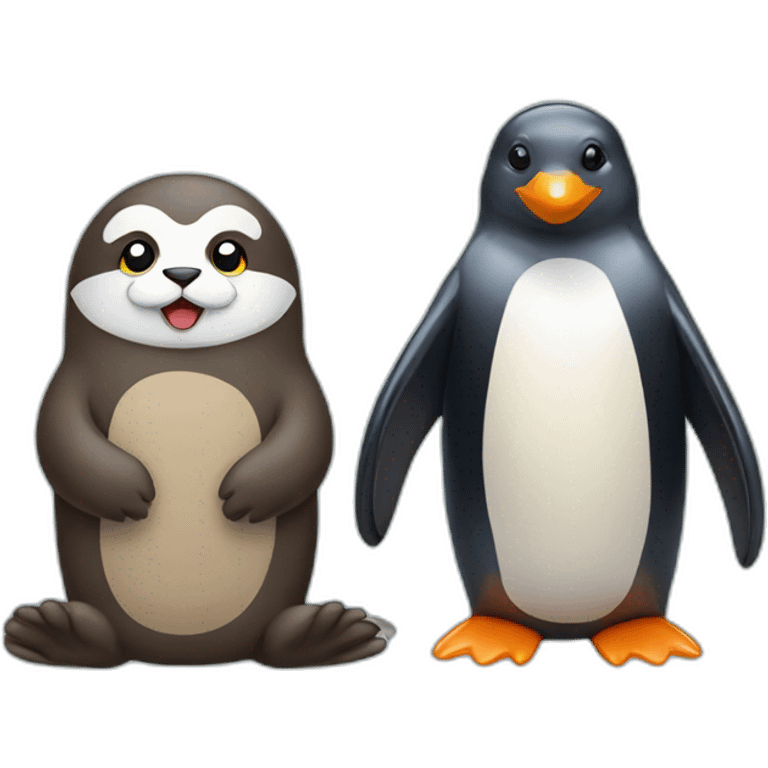 Otter and penguin emoji