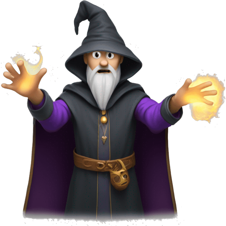 An evil wizard blasting evil magic from his fingertips emoji