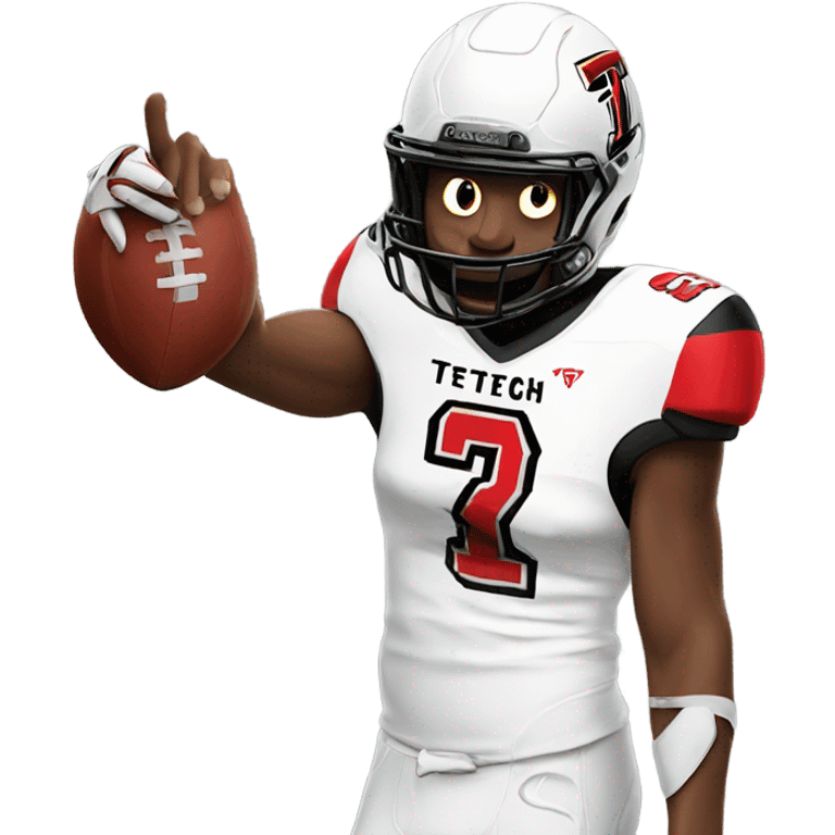 Texas tech football player doing the safety sign emoji