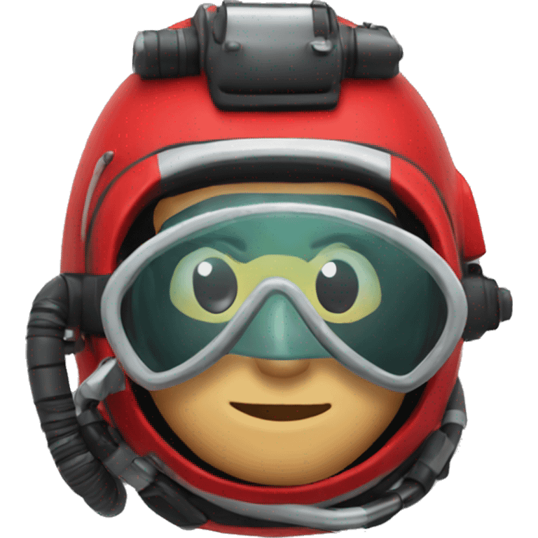 red scuba diver head emoji