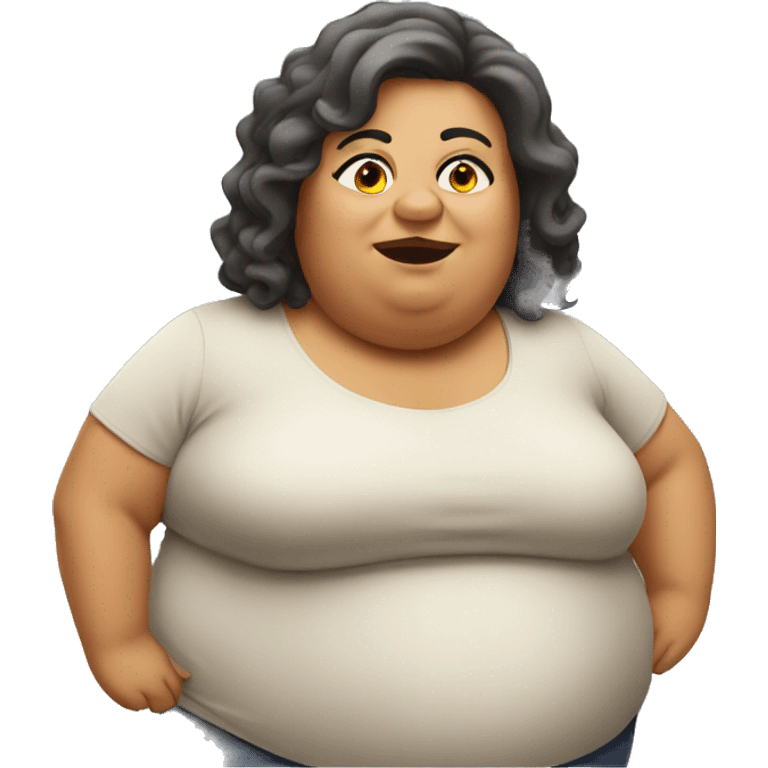 very fat woman emoji