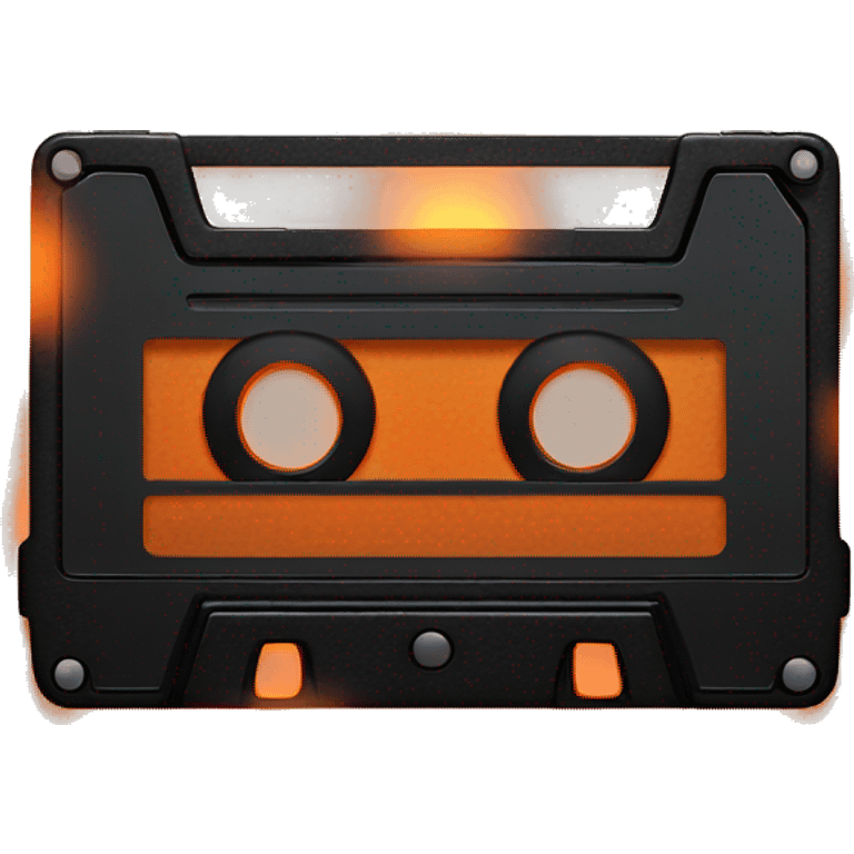 black and orange casette tape glowing emoji