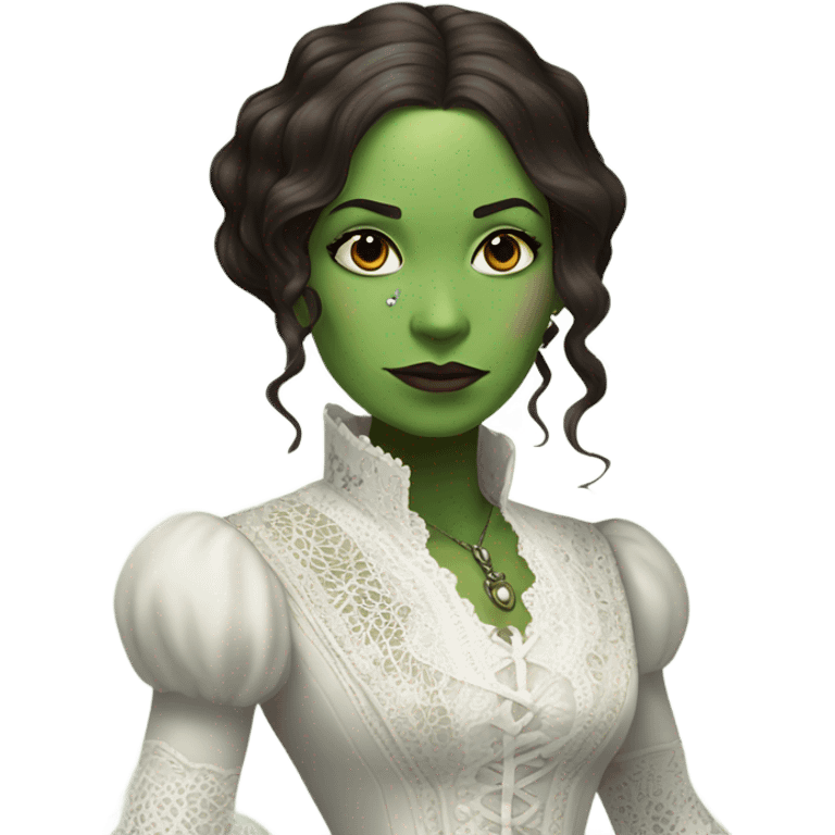 gamora in Victorian dress elegant white full body  emoji