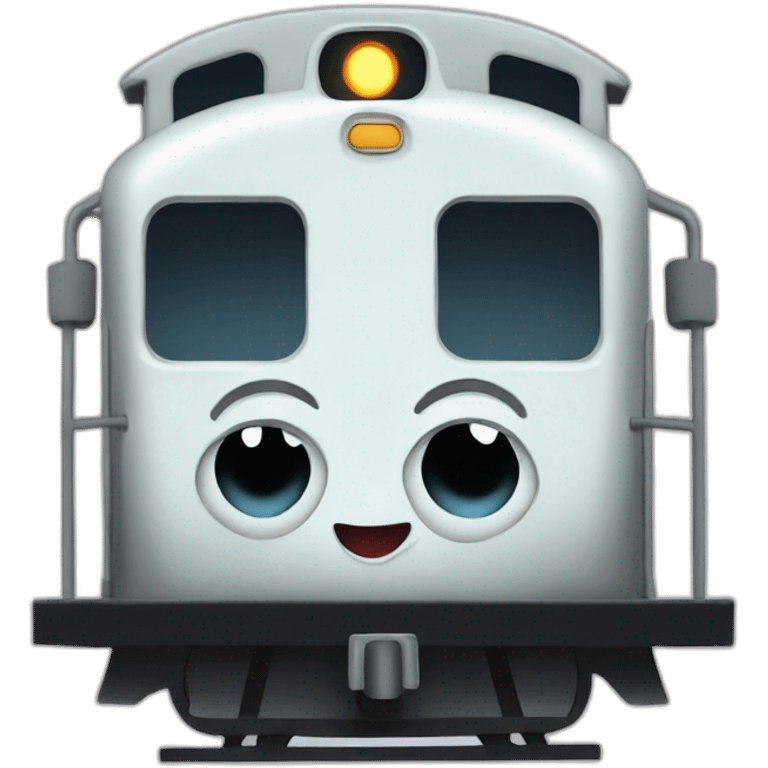 Ghost in a train cartoon emoji