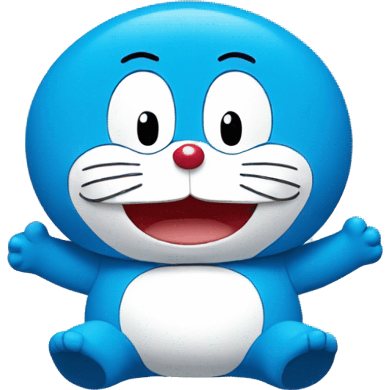 Doraemon with happy face emoji