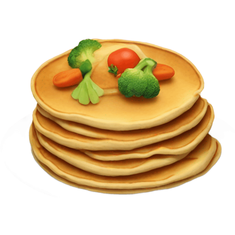 pancake with vegetables emoji