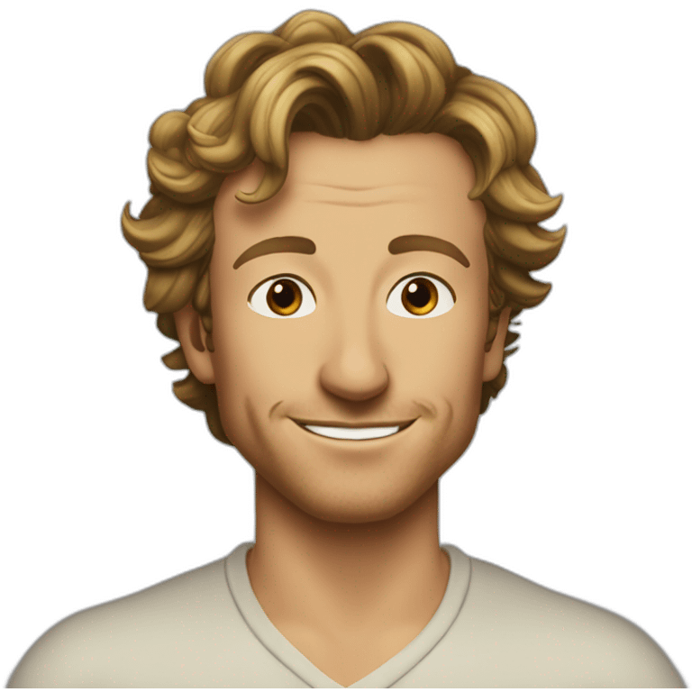 Simon Baker kiss-kiss a black girl brown eyes and sblack hair in a bun emoji