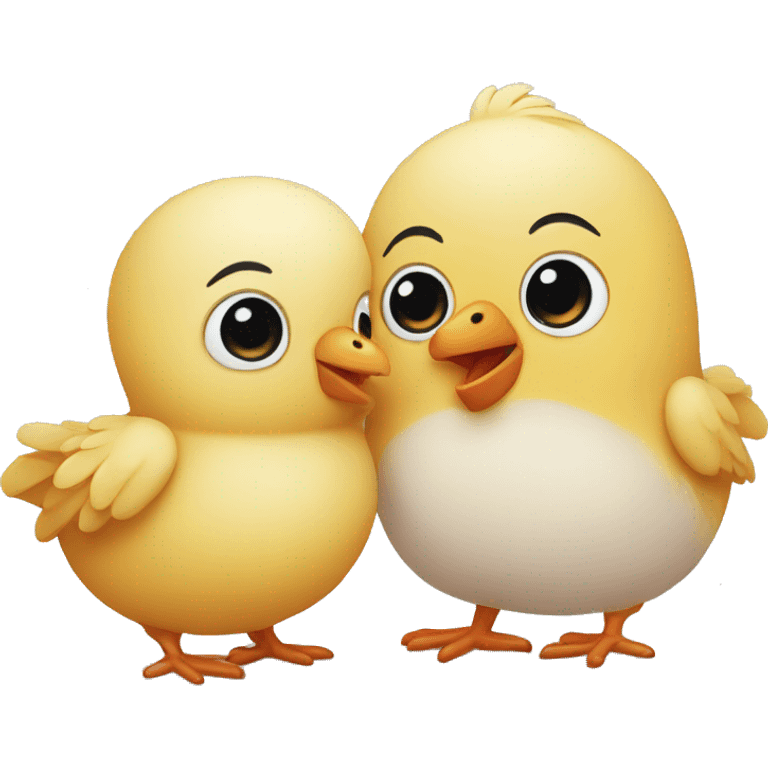 pollito y osito enamorados emoji