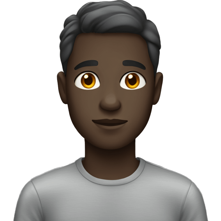 dark-skinned boy in light grey shirt emoji