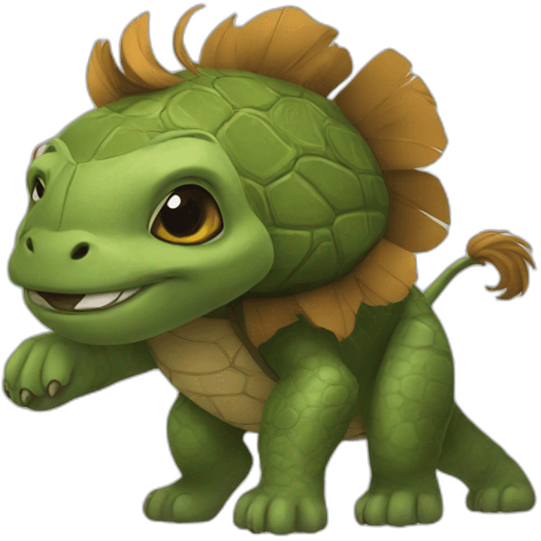 Well detailed lion turtle from avatar drawing emoji