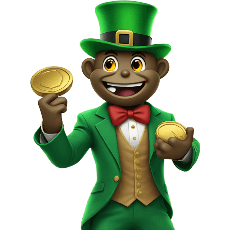 Brutus The Buckeye fighting a Leprechaun  emoji