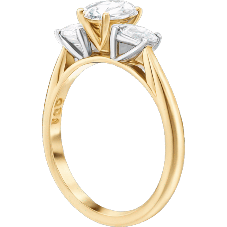 2ct Oval engagement ring, gold, pear trilogy  emoji