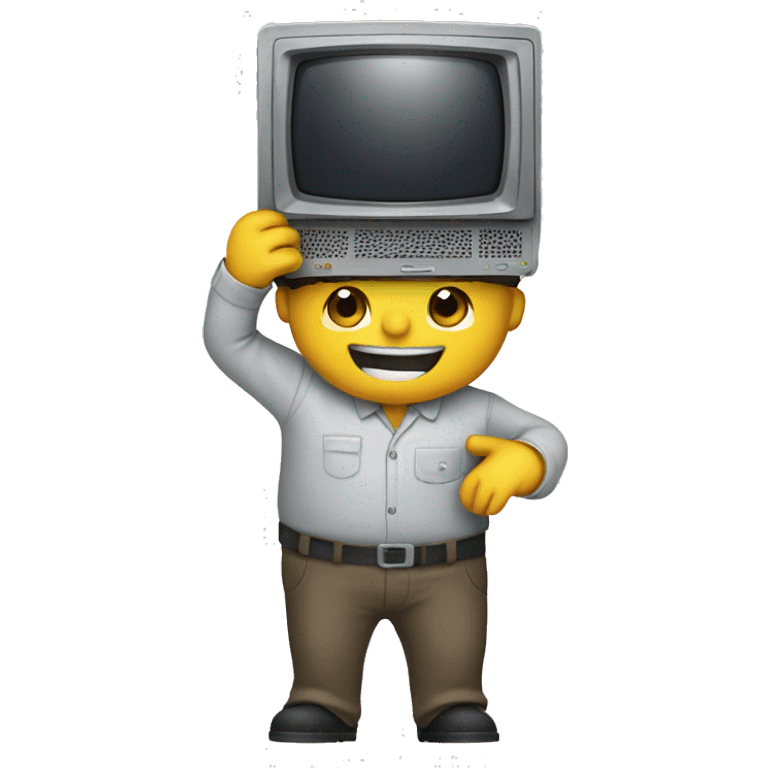 Engineer repairing tv without helmet emoji