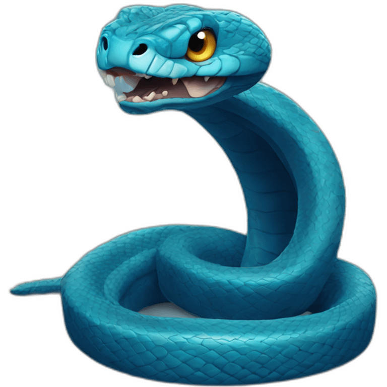 snake blue scary emoji