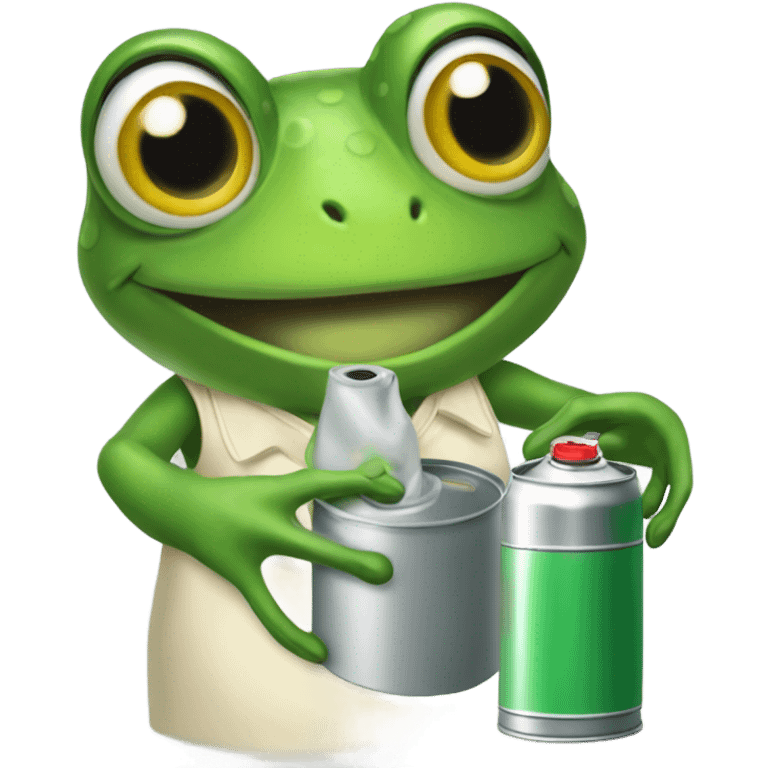 Gorgeous female Frog with a can of spray paint  emoji