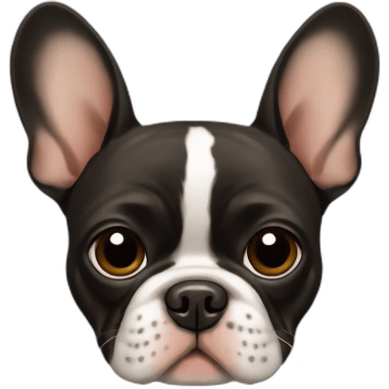 French bulldog black Brown  emoji