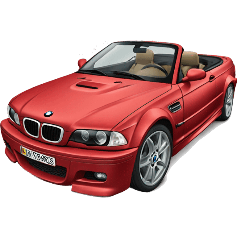 Red convertible E 46 BMW M3 emoji