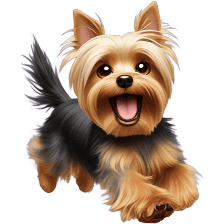 Yorkie playing emoji