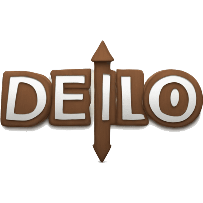 a big sign pointing at itself with the word delio emoji