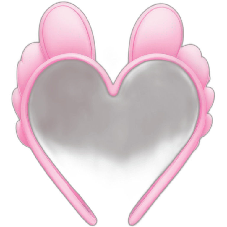 Heart shaped hairband,Thin and short bunny ear, pink color emoji