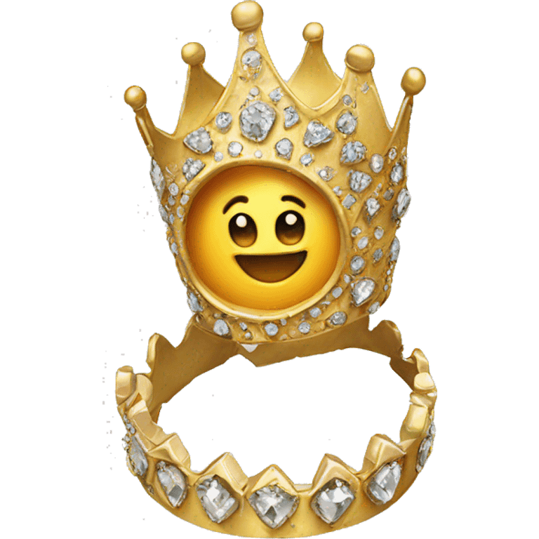 Una Corona de oro con diamantes  emoji