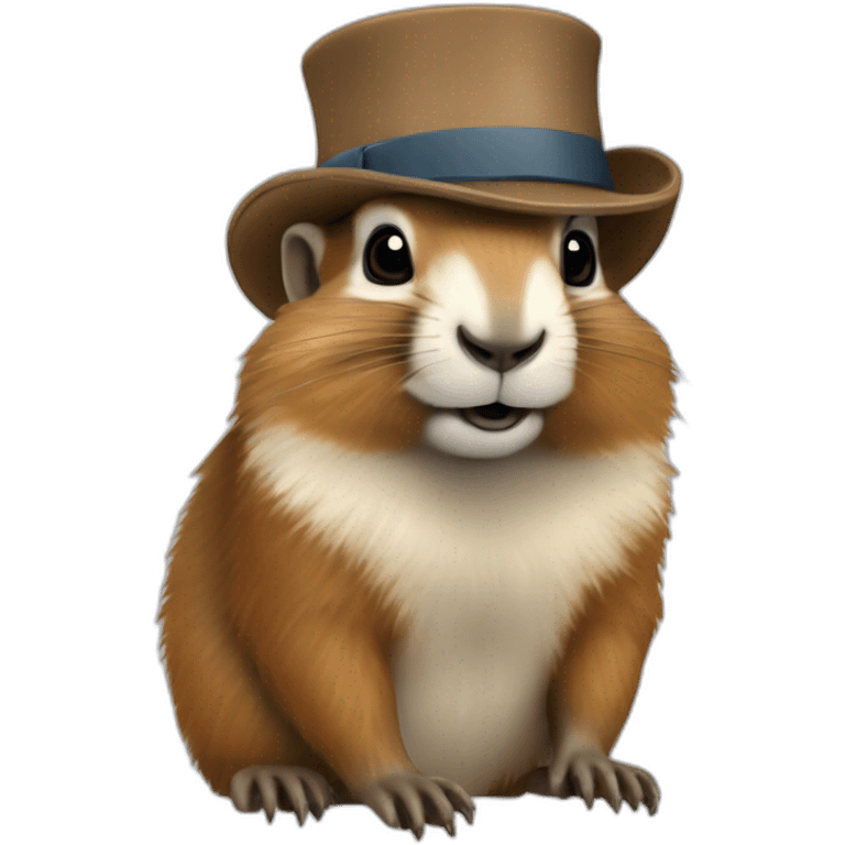 Marmotte heureuse avec chapeau emoji