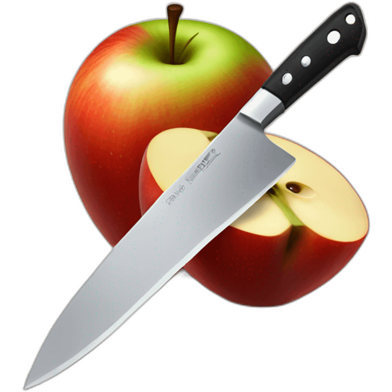 knife cutting an apple emoji