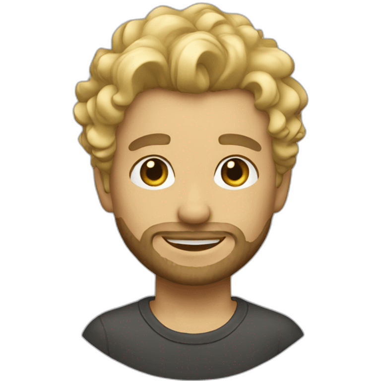 male designer with stubble beard and light curly blonde hair emoji