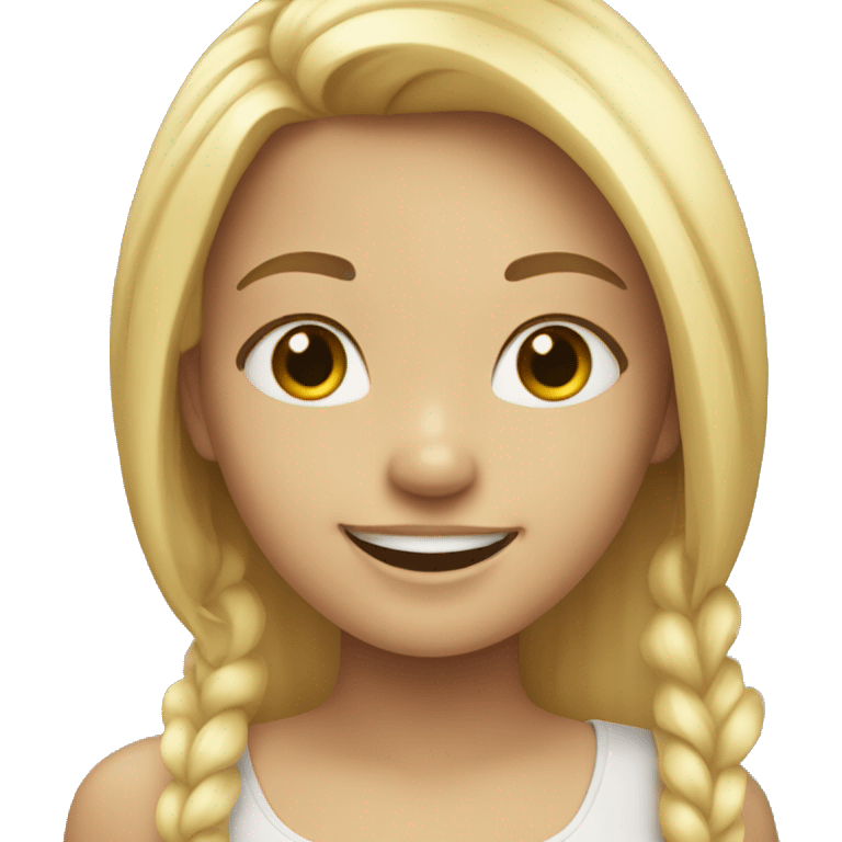 smiling girl with blonde hair emoji