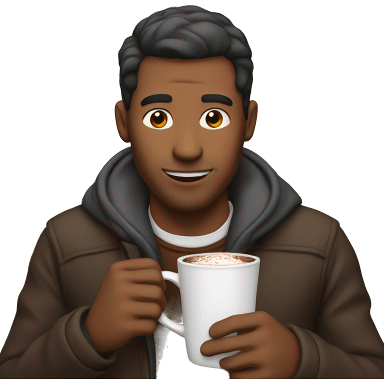 Man drinking hot chocolate emoji