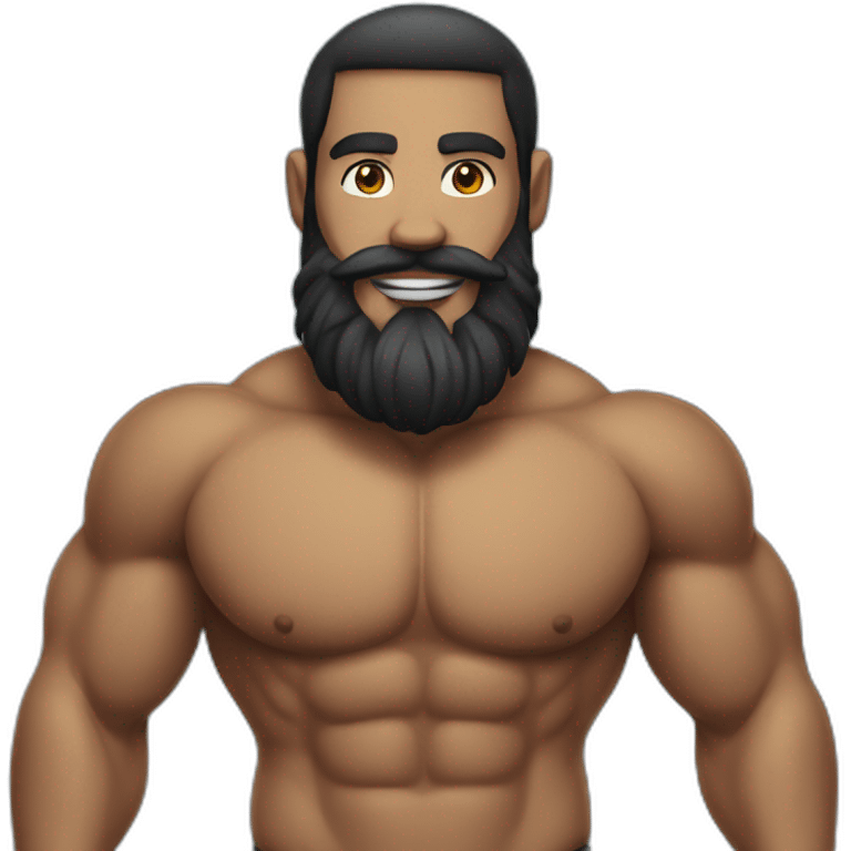 muscly swimmer black beard full length emoji