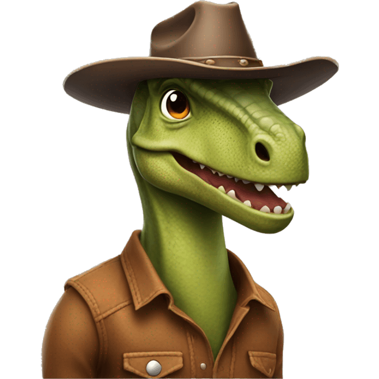 A dinosaur wearing a cowboy hat  emoji