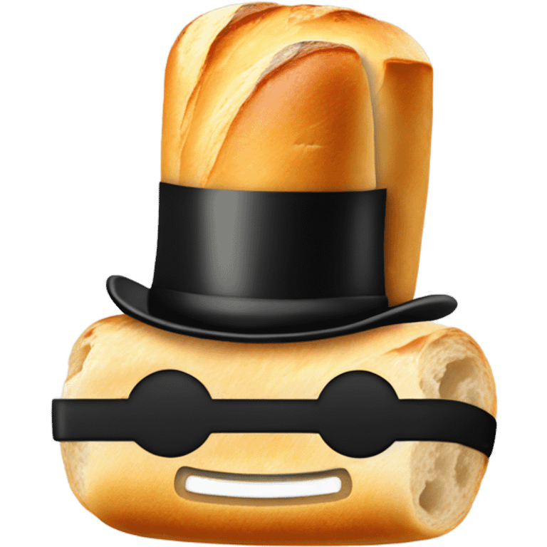 Baguette with a top hat emoji