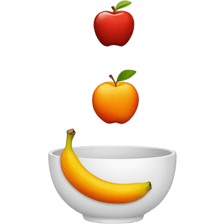 Fruit bowl with apple orange and banana emoji