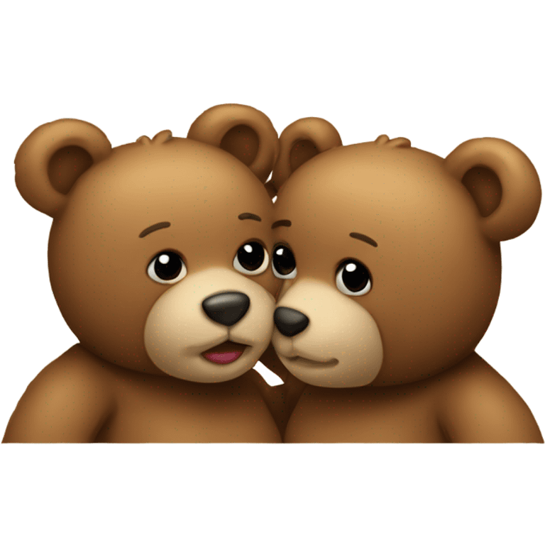 two teddy bears kissing emoji